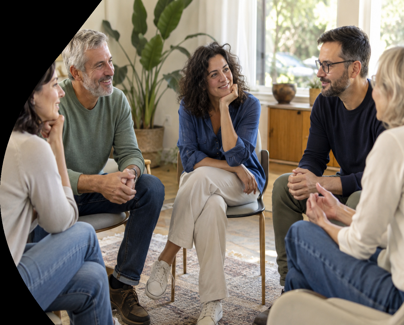 Persone che si ascoltano durante un incontro in gruppo, immagine illustrativa